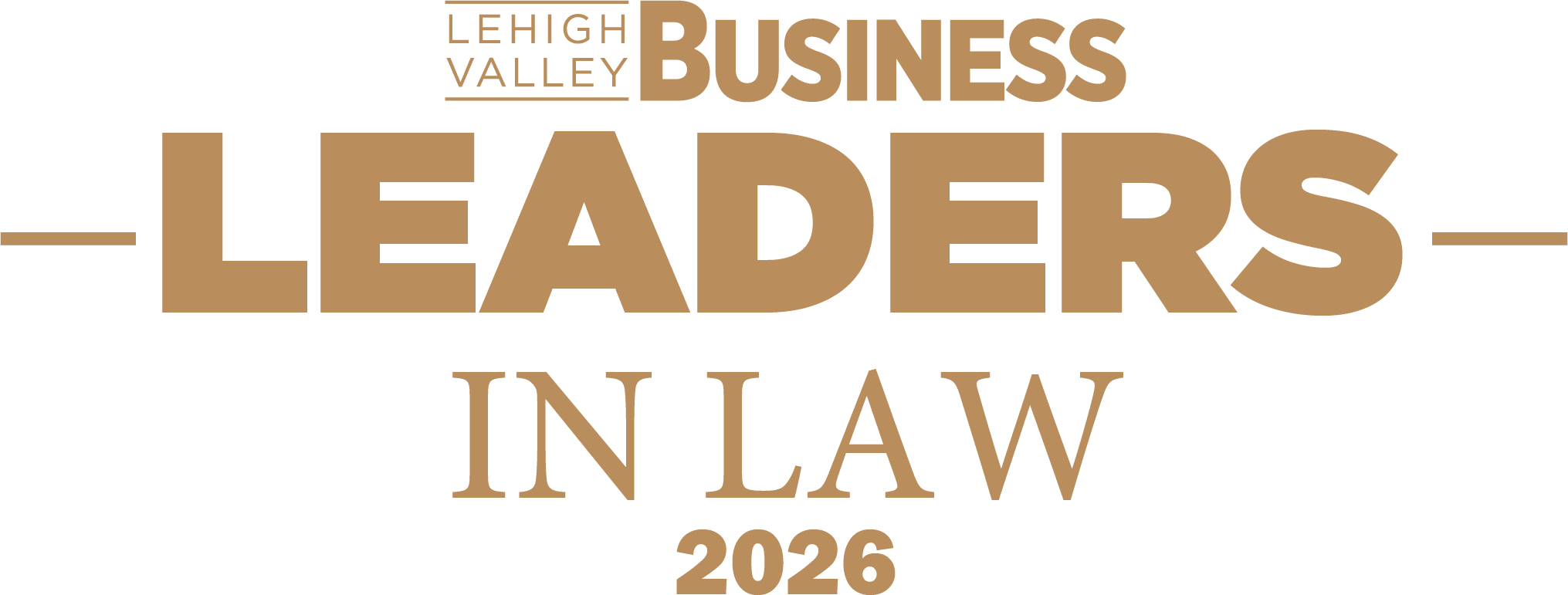 Lehigh Valley Business Leaders in Law 2026 logo | Marks Law Firm